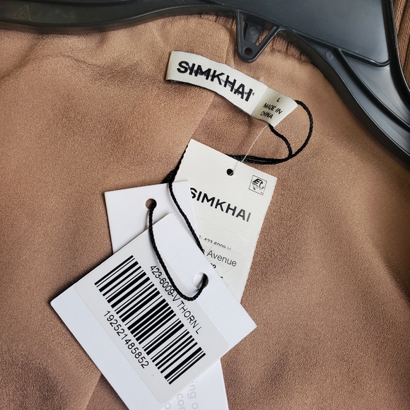 NWT$495 SIMKHAI Becka Boxy Zip-front Vegan Faux Leather Jacket Sz Large - Picture 13 of 15